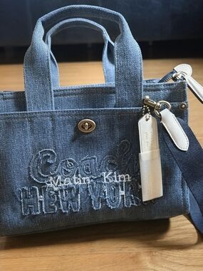Coach Denim Mini Tote in Blue with White Accents